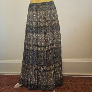 ColdWater Creek Long Boho Style Multi Color Polyester Skirt Medium